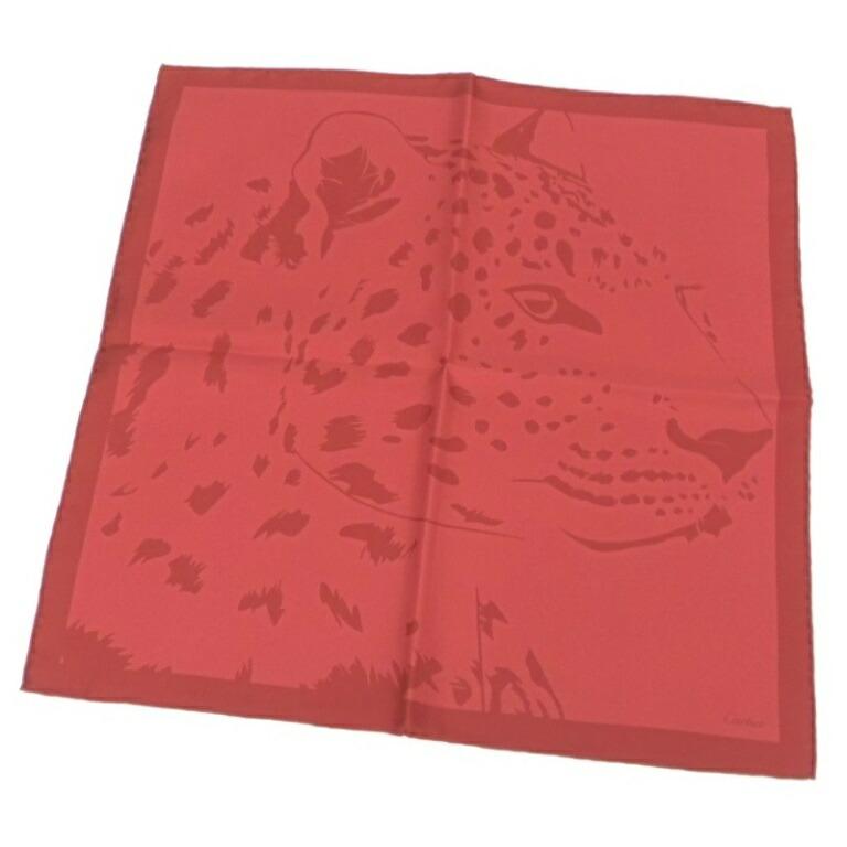 Cartier（カルティエ） スカーフ パンテールスクエア ルージュ シルク