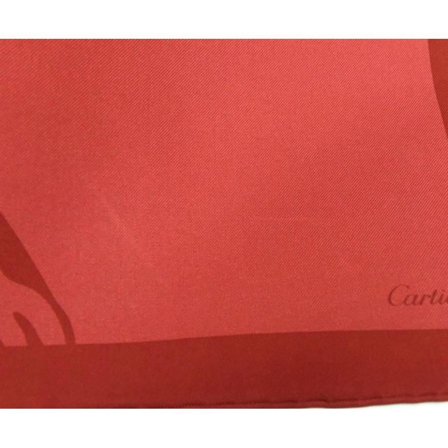 Cartier（カルティエ） スカーフ パンテールスクエア ルージュ シルク