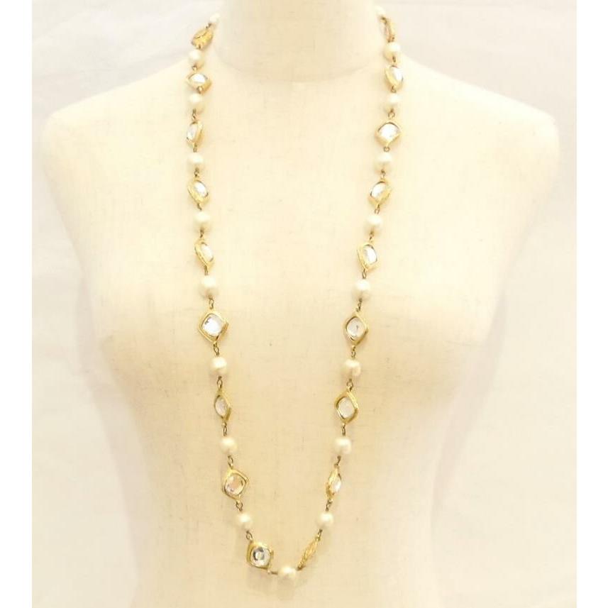 CHANEL シャネル ヴィンテージ フェイクパール　ゴールドトーン　ネックレス CHANEL（シャネル） ネックレス ヴィンテージ フェイクパール×ライン