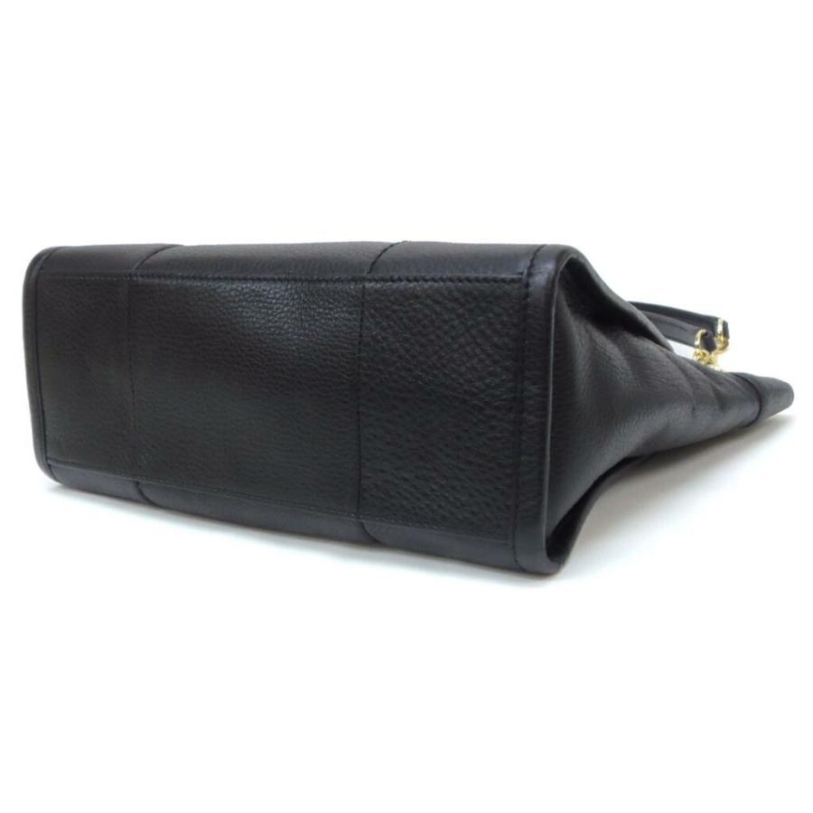 TORY BURCH トートバッグ チェーンショルダー 黒 カーフレザー 【中古