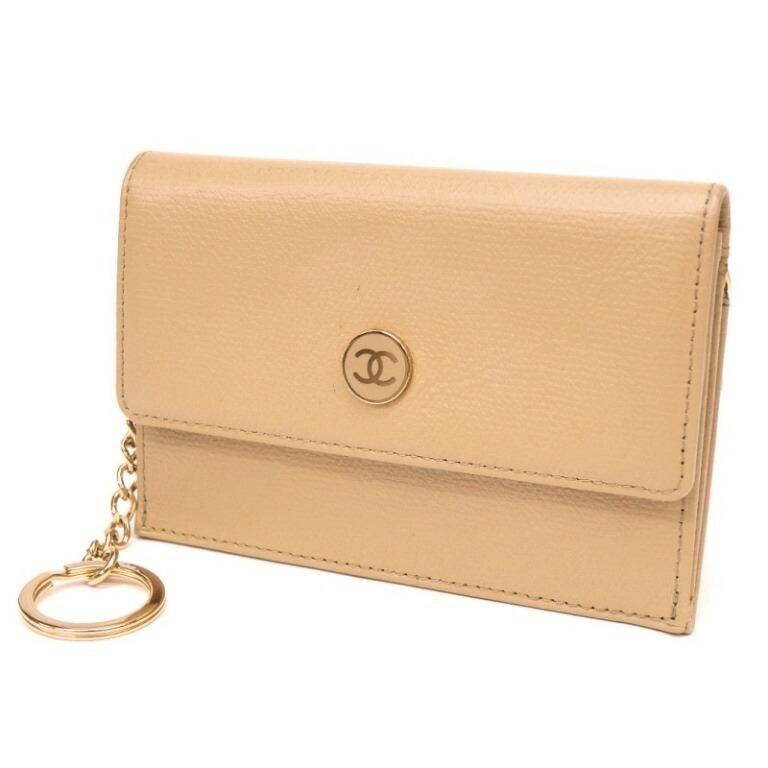 CHANEL キーリング付き財布 カードケース ココマーク ベージュ CHANEL キーリング付き財布 カードケース ココマーク ベージュ