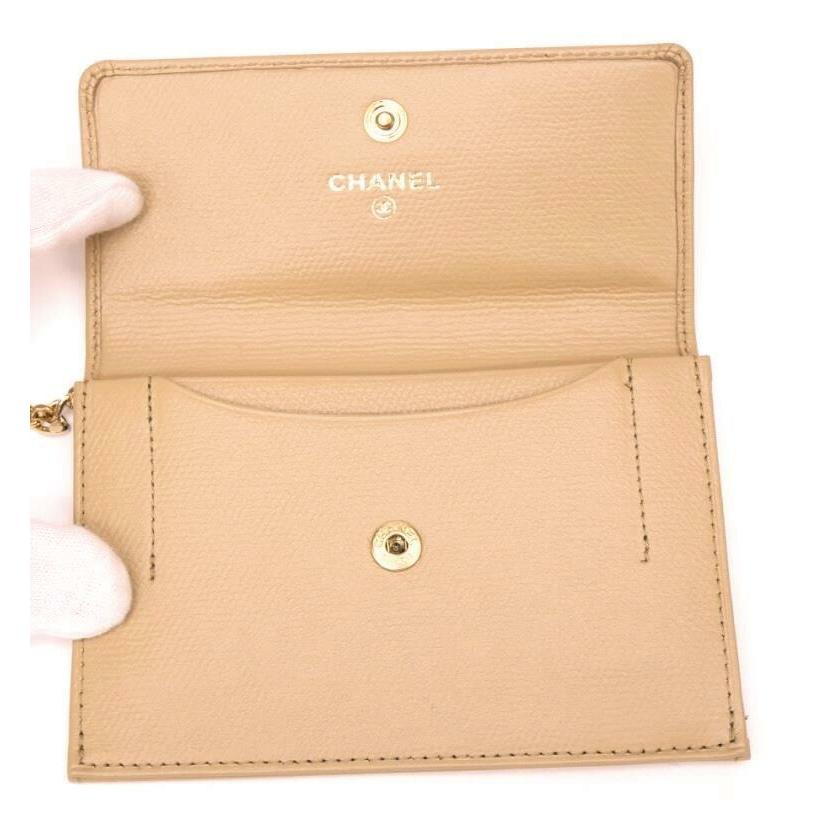 CHANEL キーリング付き財布 カードケース ココマーク ベージュ CHANEL キーリング付き財布 カードケース ココマーク ベージュ