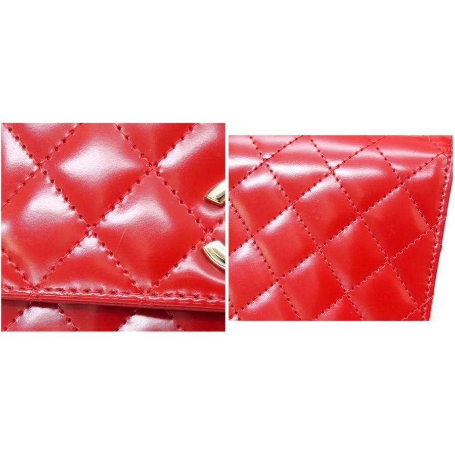 CHANEL ミニマトラッセ チェーンショルダーバッグ エナメル ポシェット