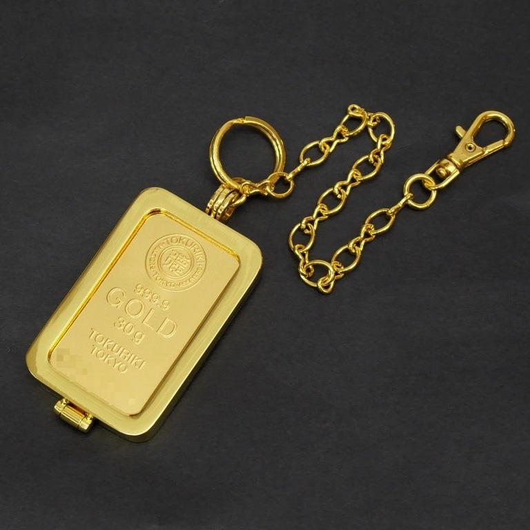 RYUKYU GOLDEN KINGS 純金 ケース付き 新品】徳力本店 純金インゴット 30g 選べるキーチェーン/キーホルダー