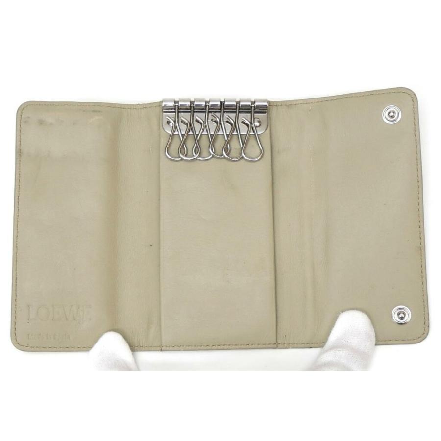 LOEWE（ロエベ） LOEWE 6連キーケース ベージュ系 レザー 【中古