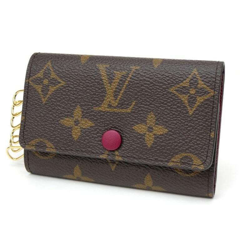 LOUIS VUITTON ルイ・ヴィトン 6連キーケース 旧タイプ M60701 モノグラム フューシャ LOUISVUITTON ミ ...