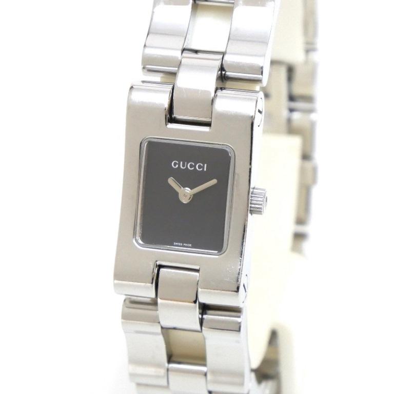 値下げ　GUCCI アナログ時計 ステンレススチール ブラック　腕時計 GUCCI（グッチ） 腕時計 クオーツ SS 2305L 黒盤 ステンレススチール
