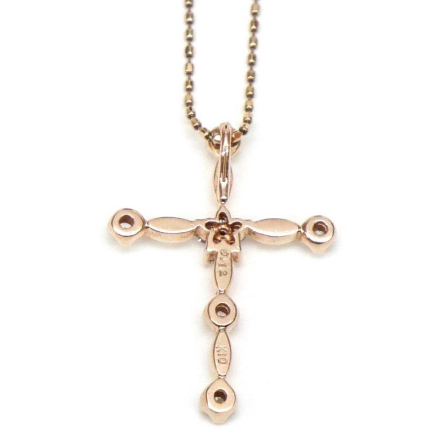 ダイヤモンドクロスモチーフネックレス 0.12ct /ピンクゴールド/K10PG