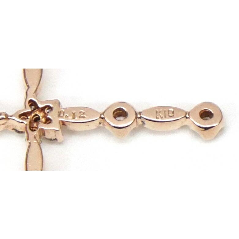 ダイヤモンドクロスモチーフネックレス 0.12ct /ピンクゴールド/K10PG