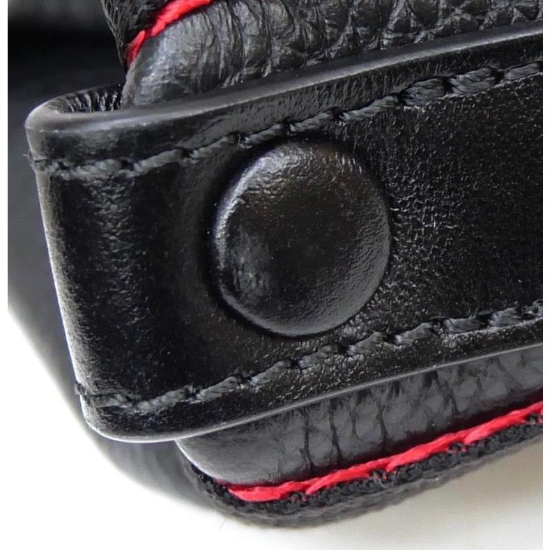Christian Louboutin クラッチバッグ ロゴステッチ 黒 レザー 【中古 