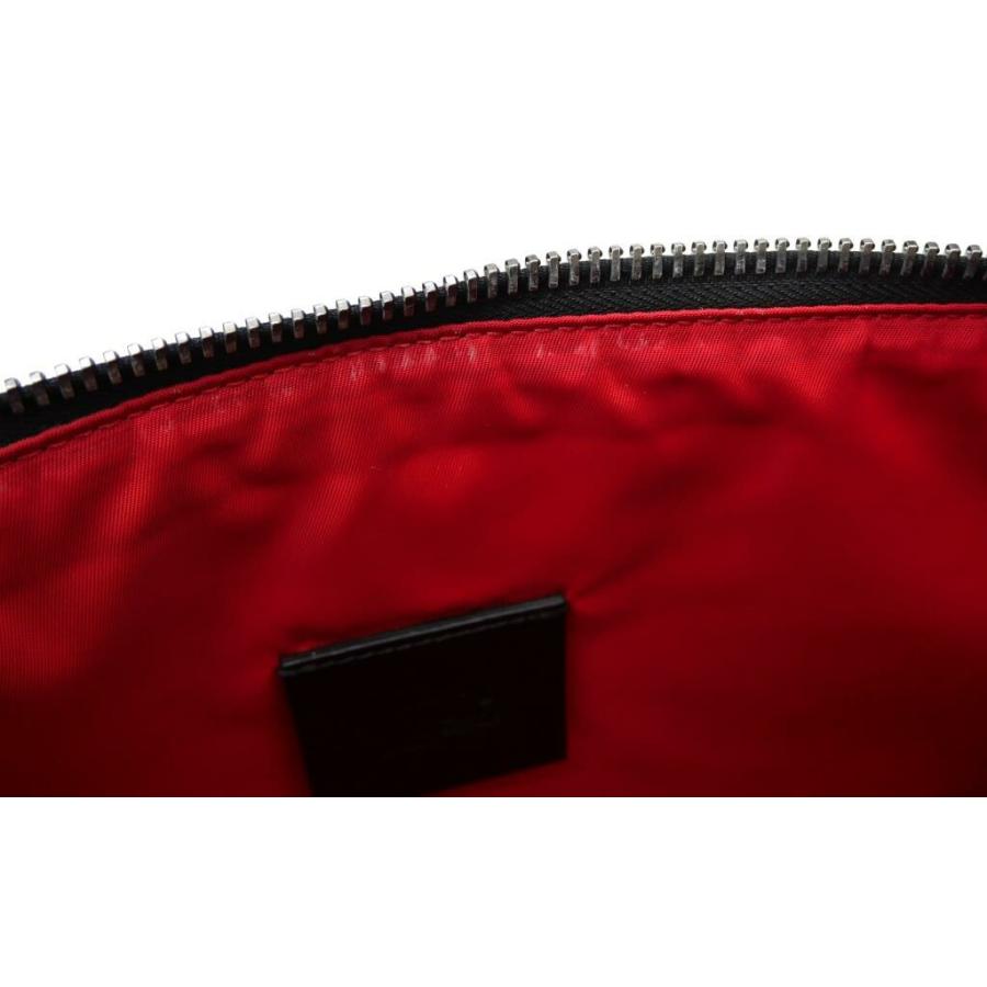 Christian Louboutin クラッチバッグ ロゴステッチ 黒 レザー 【中古  