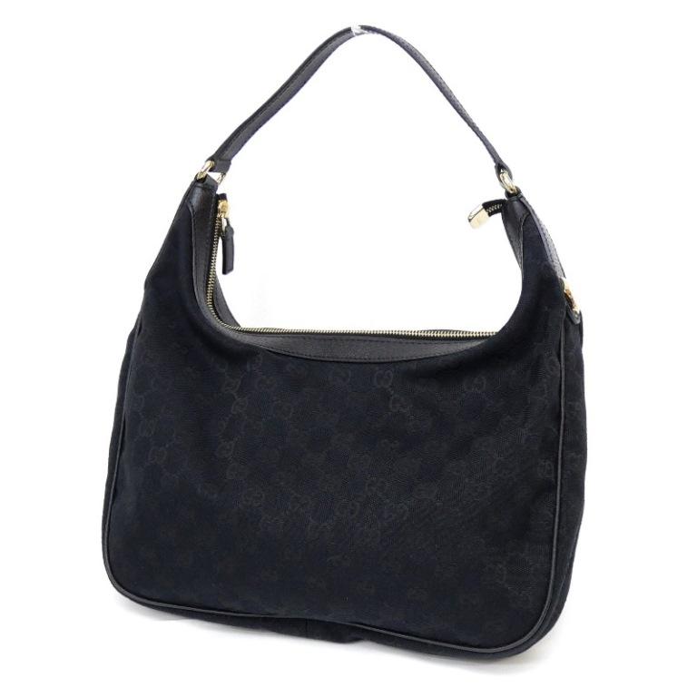 GUCCI ワンショルダーバッグ GGキャンバス 153010 204046 黒 【中古 