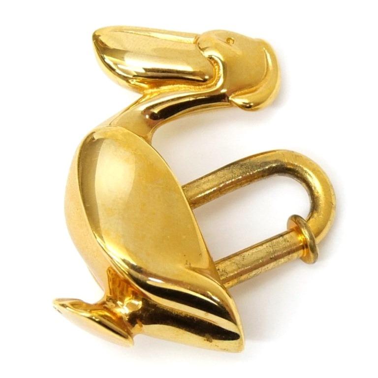 HERMES エルメス カデナ ペリカン 1992年 ゴールド 【中古】(64786  