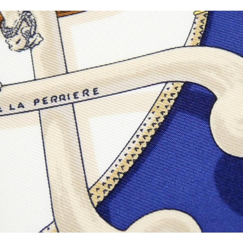 エルメス スカーフ CANNES&POMMEAUX ブルー シルク カレ45 エルメス スカーフ カレ45 総柄 ブルー SILK100% | 東京銀座の