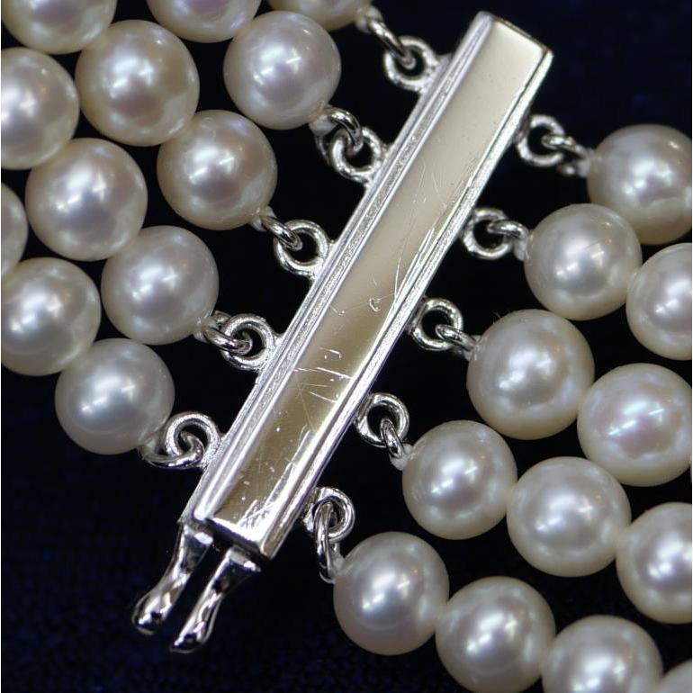 TASAKI 田崎 5連パールネックレス SV金具 真珠 【中古】(64886 TASAKI 田崎 5連パールネックレス SV金具 真珠 【中古】(64886