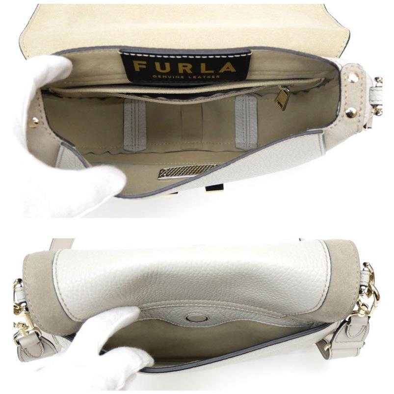 FURLA クラブ ショルダーバッグ 2way シボ革 スエード グレージュ