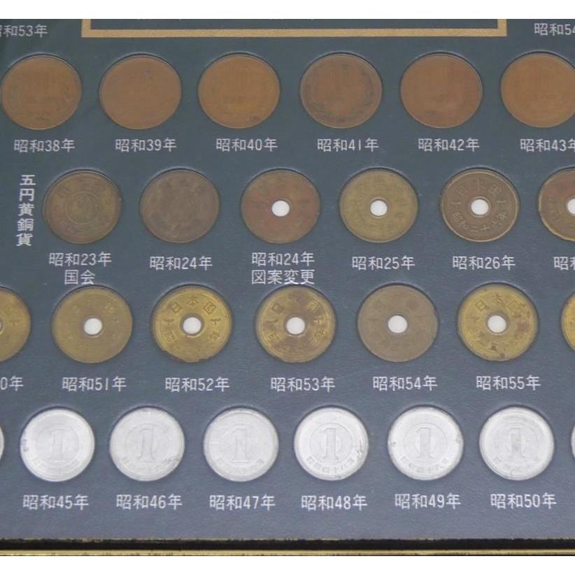 日本貨幣史一覧 額入りセット 220枚入り 硬貨セット 【中古】(64900