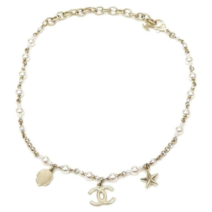 CHANEL（シャネル） ネックレス フェイクパール ラインストーン ココ