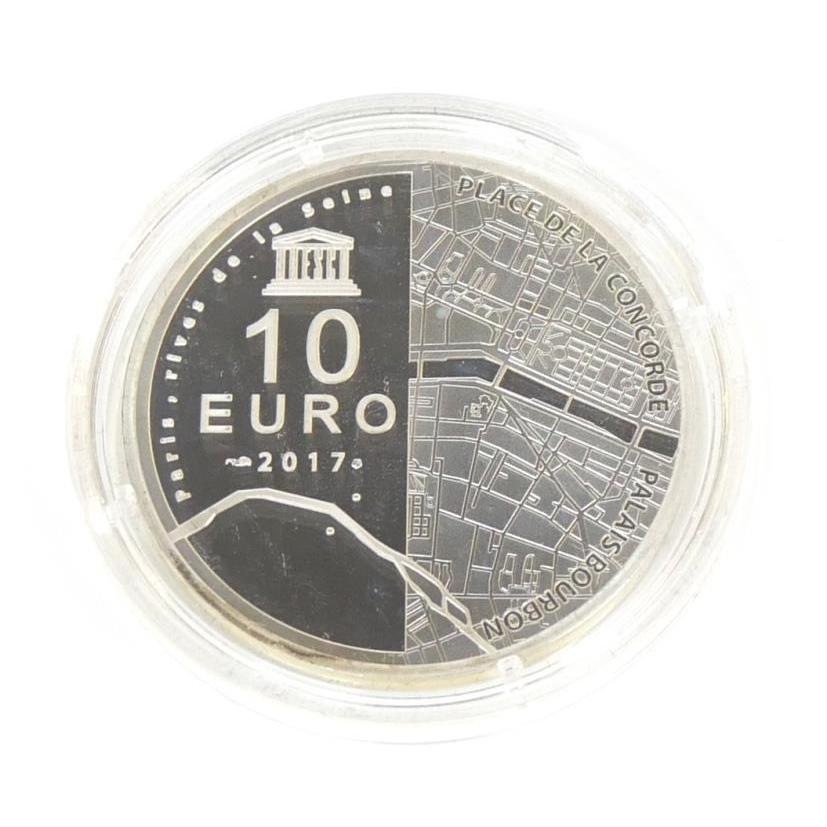 モネ ド パリ 10ユーロ銀貨 コンコルド広場 2017年 【中古】(65183
