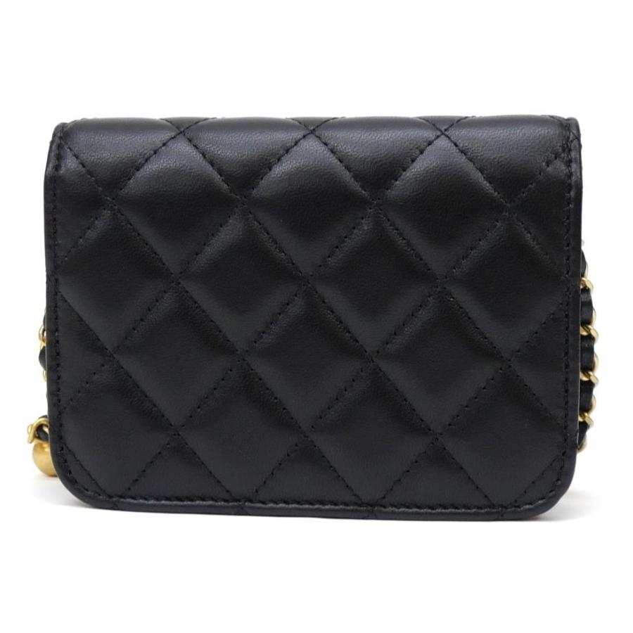 CHANEL（シャネル） チェーンショルダーバッグ マトラッセ 黒 レザー