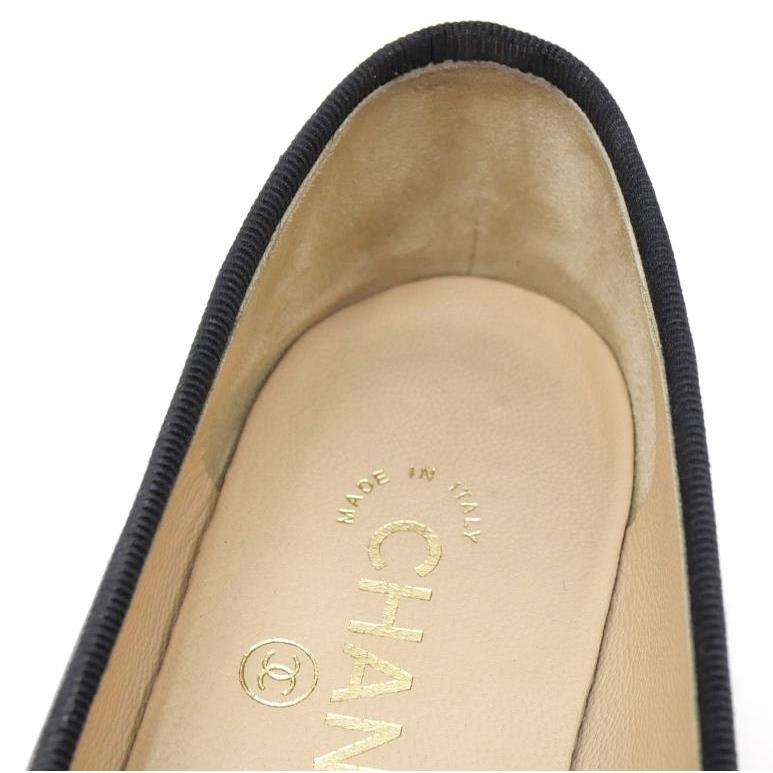 シャネル CHANEL バレエシューズ パンプス バレリーナ リボン ココマーク 黒 レザー 35 【中古】(65228)｜horita78｜14