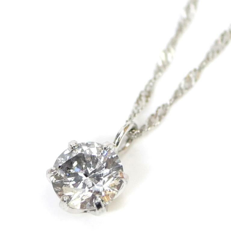 ダイヤモンドプチネックレス 0.3ct /プラチナ/Pt850 0.9g 【中古 