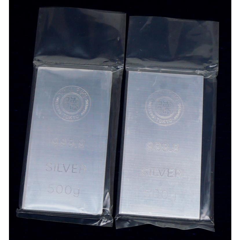 徳力本店 純銀インゴット ingot シルバーバー 500g×2本セット
