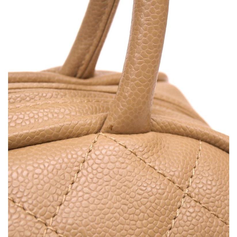 CHANEL シャネル ボストンミニ ハンドバッグ ベージュ キャビア CHANEL シャネル ボストンミニ ハンドバッグ ベージュ キャビア