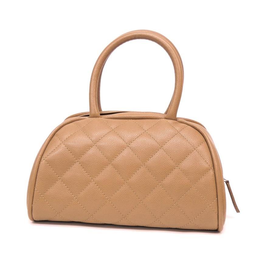 CHANEL シャネル ボストンミニ ハンドバッグ ベージュ キャビア CHANEL シャネル ボストンミニ ハンドバッグ ベージュ キャビア