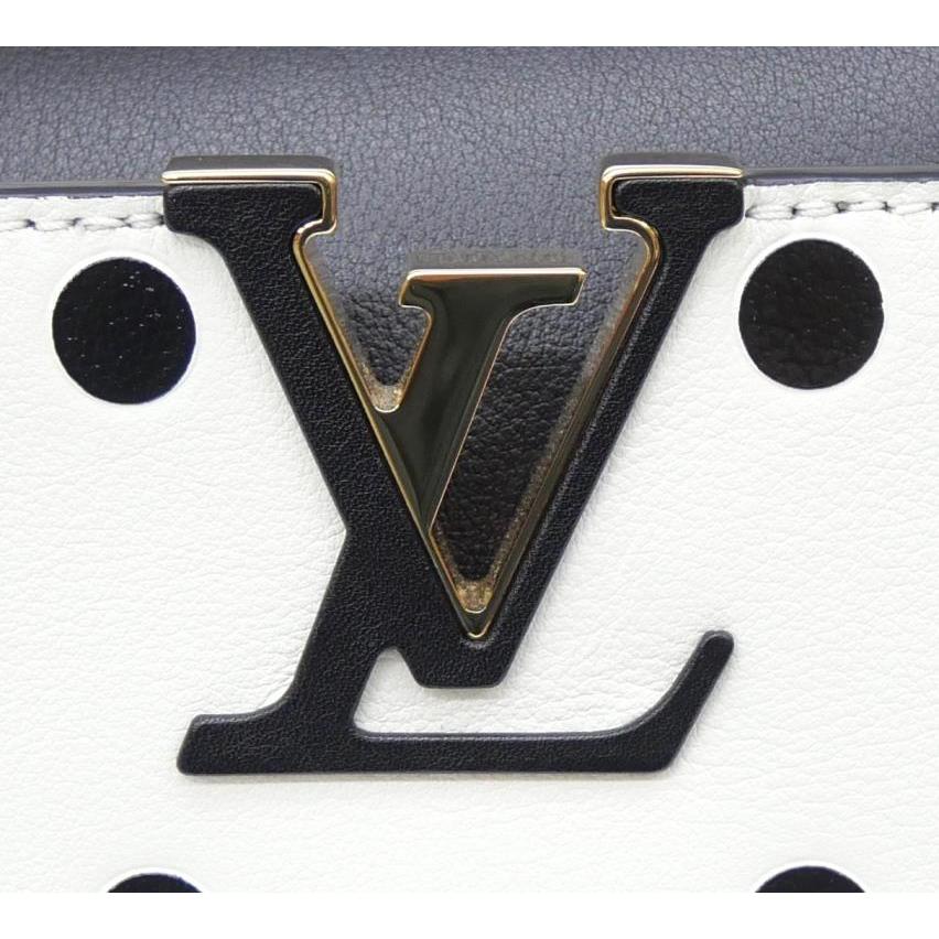 ルイ・ヴィトン LOUISVUITTON ハンドバッグ カプシーヌ BB 2WAY ショルダーバッグ M20373 白黒ドット レザー 【中古】(65568)の画像