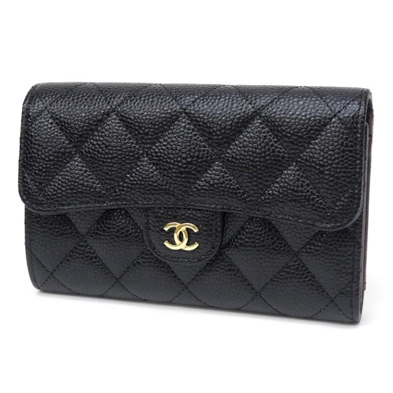 シャネル CHANEL 三つ折り財布 ミディアムフラップウォレット 