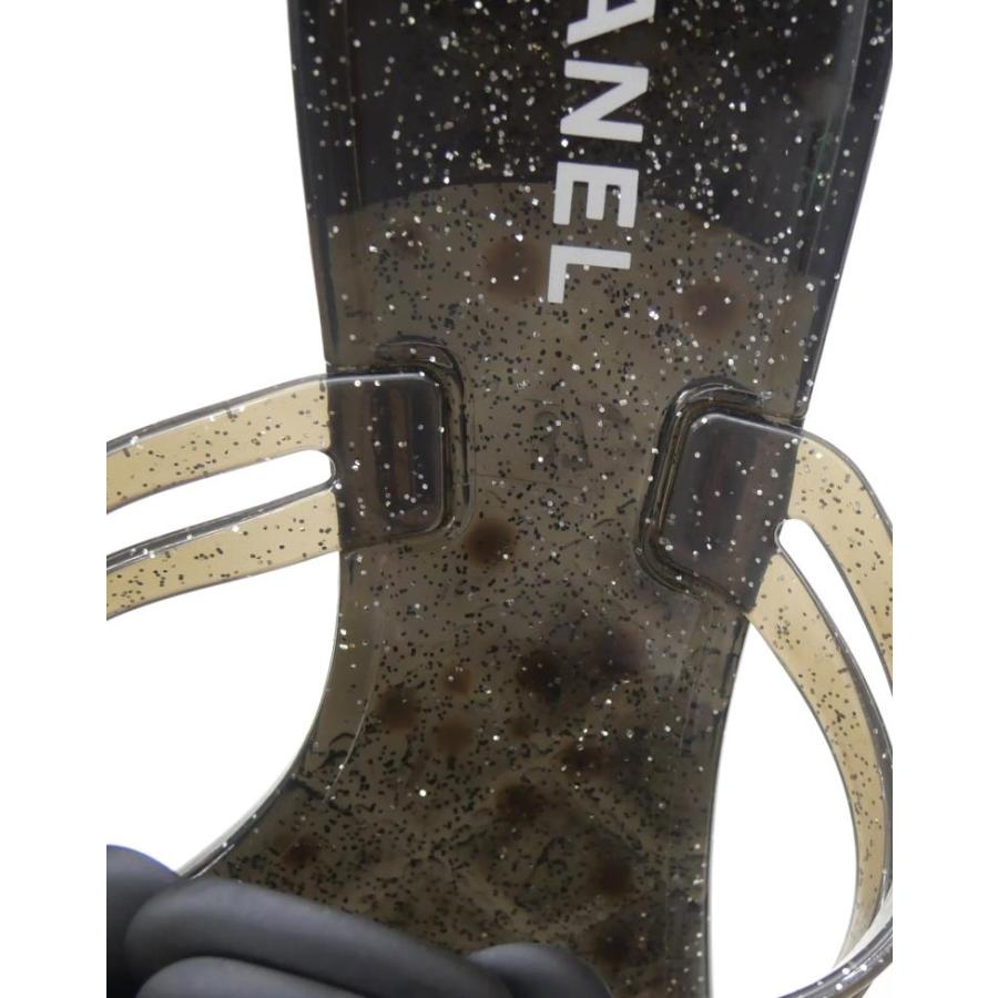CHANEL シャネル ビーチサンダル カメリア 黒 37 【中古】(65715 CHANEL シャネル ビーチサンダル カメリア 黒 37 【中古】(65715