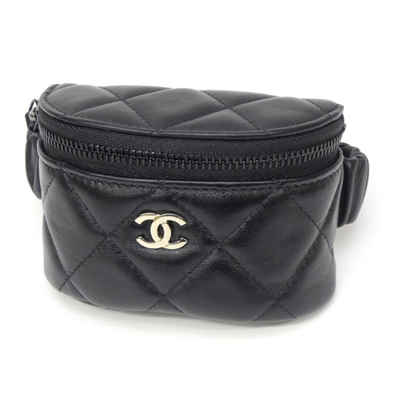 シャネル CHANEL アームケース アームバンド パース マトラッセ 黒 【中古】(65792) CHANEL（シャネル） アームコインケース アームバンド コインパース
