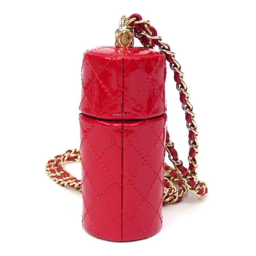 シャネル CHANEL リップケース チェーンショルダー 赤 パテント 【中古】(65972) CHANEL（シャネル） リップケース チェーンショルダー 赤 パテント