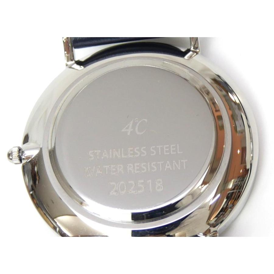 4℃ ヨンドシー ペアウォッチ クオーツ ネイビー革ベルト 【中古 4℃ ヨンドシー ペアウォッチ クオーツ ネイビー革ベルト 【中古