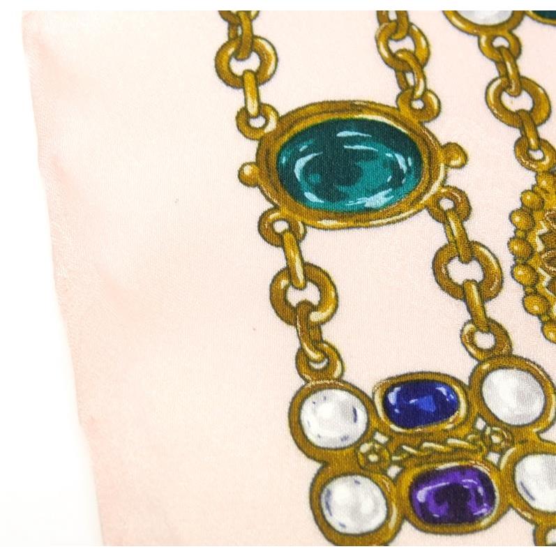 CHANEL（シャネル） スカーフ 宝石 ジュエリー柄 ピンク シルク100