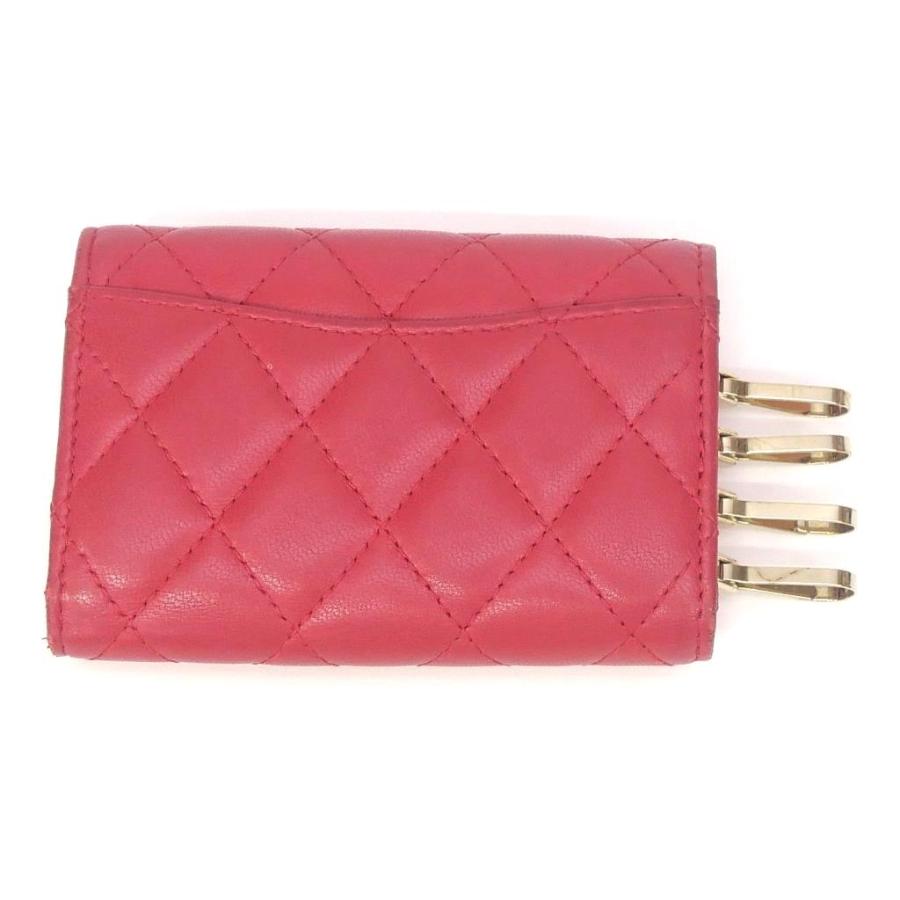CHANEL シャネル 4連キーケース マトラッセ ピンク 【中古 CHANEL シャネル 4連キーケース マトラッセ ピンク 【中古