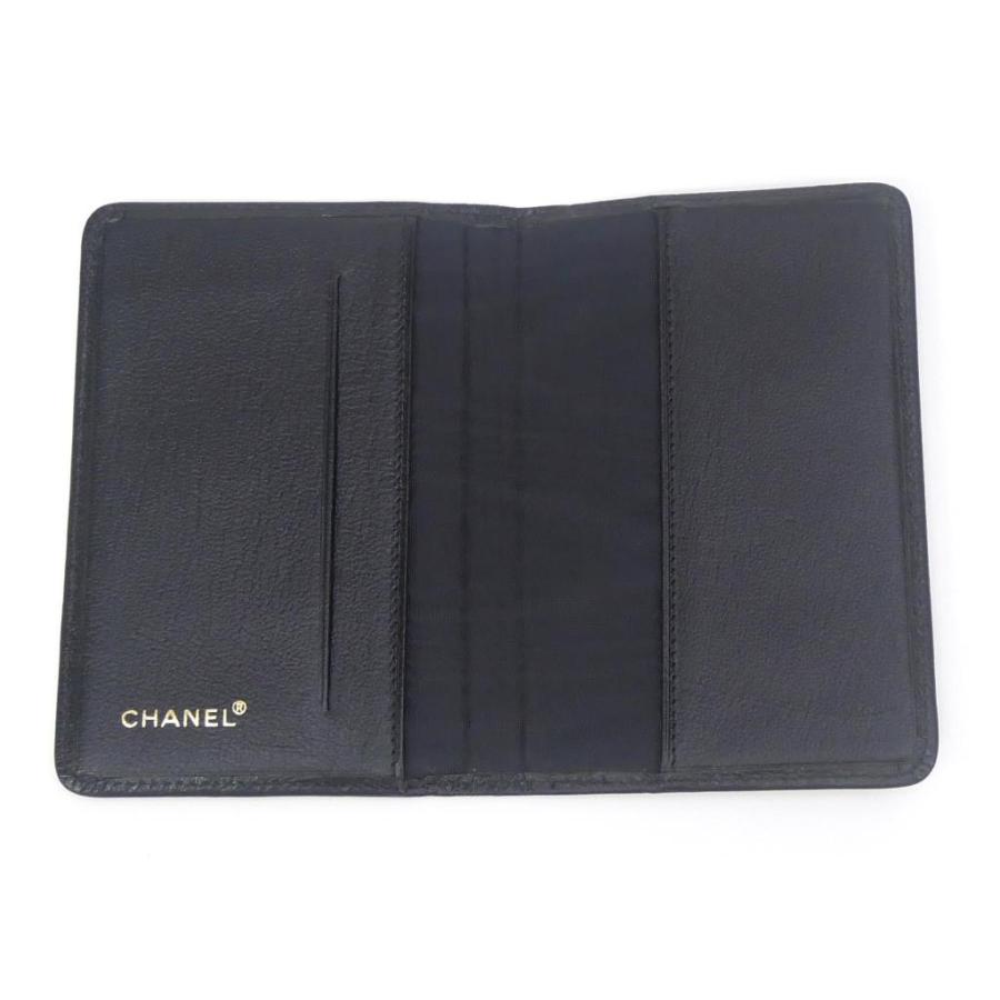 CHANEL シャネル 手帳カバー ミニ ココマーク 黒 カーフレザー CHANEL シャネル 手帳カバー ミニ ココマーク 黒 カーフレザー