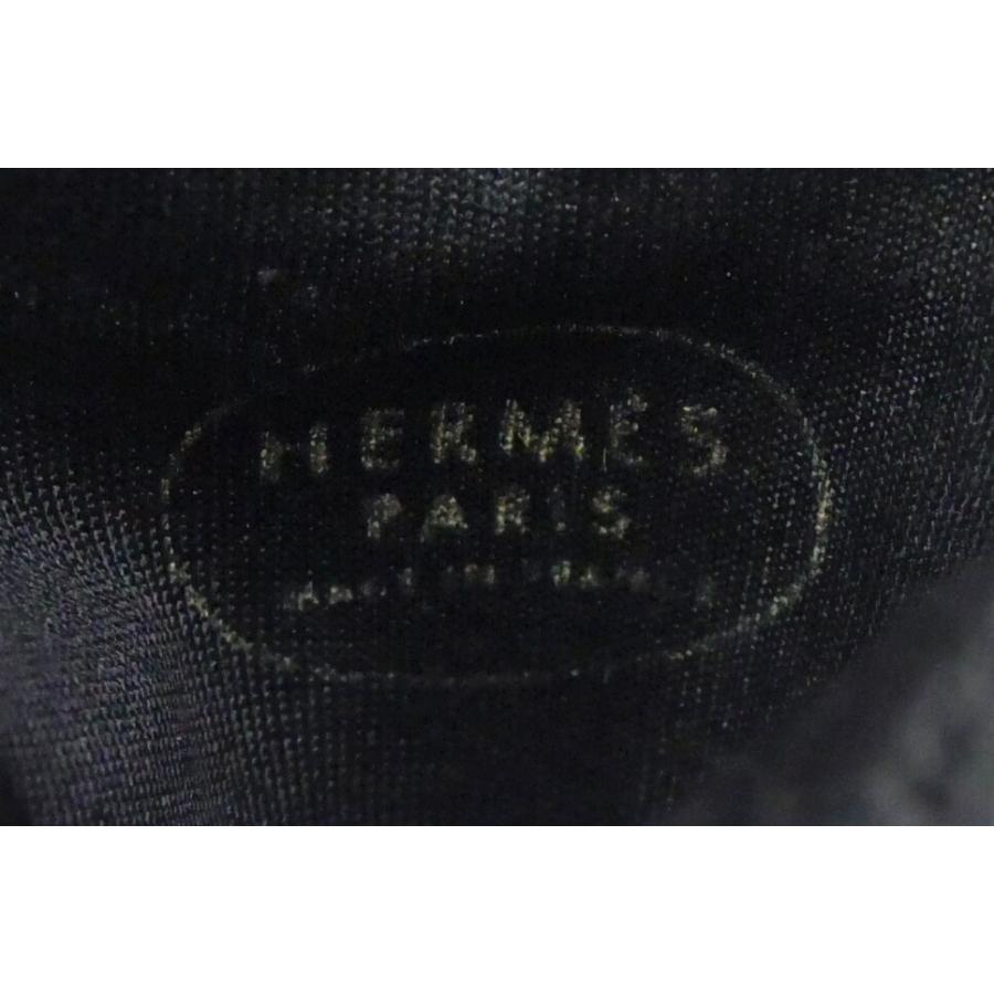 HERMES エルメス 手袋 シェーヌダンクル レザーグローブ 黒 【中古 