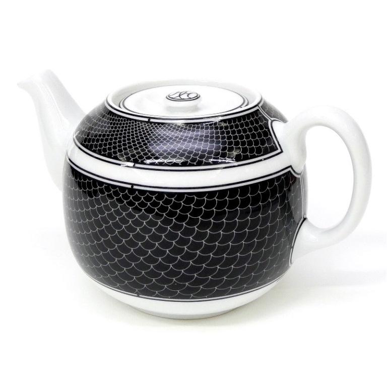 HERMES エルメス Hデコ ティーポット アッシュデコ 黒×白(66589 HERMES エルメス Hデコ ティーポット アッシュデコ 黒×白(66589