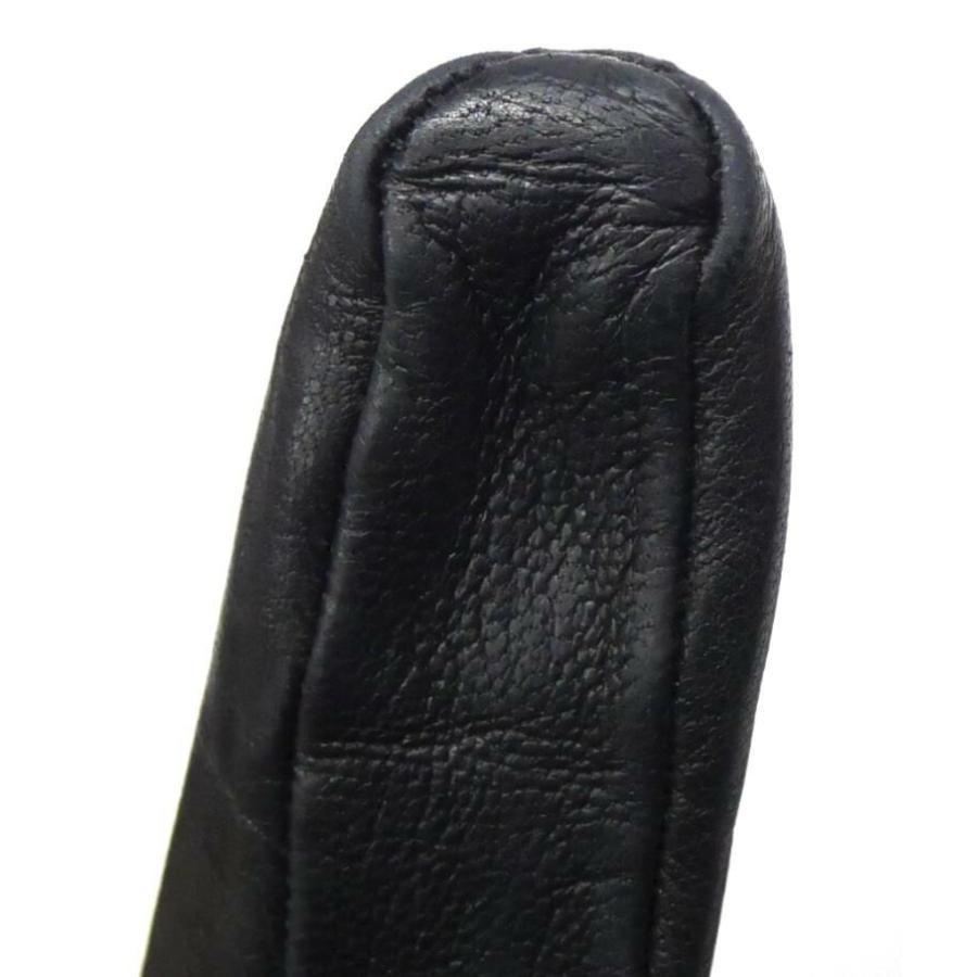 HERMES（エルメス） レザーグローブ G金具 黒 ラムレザー 【中古
