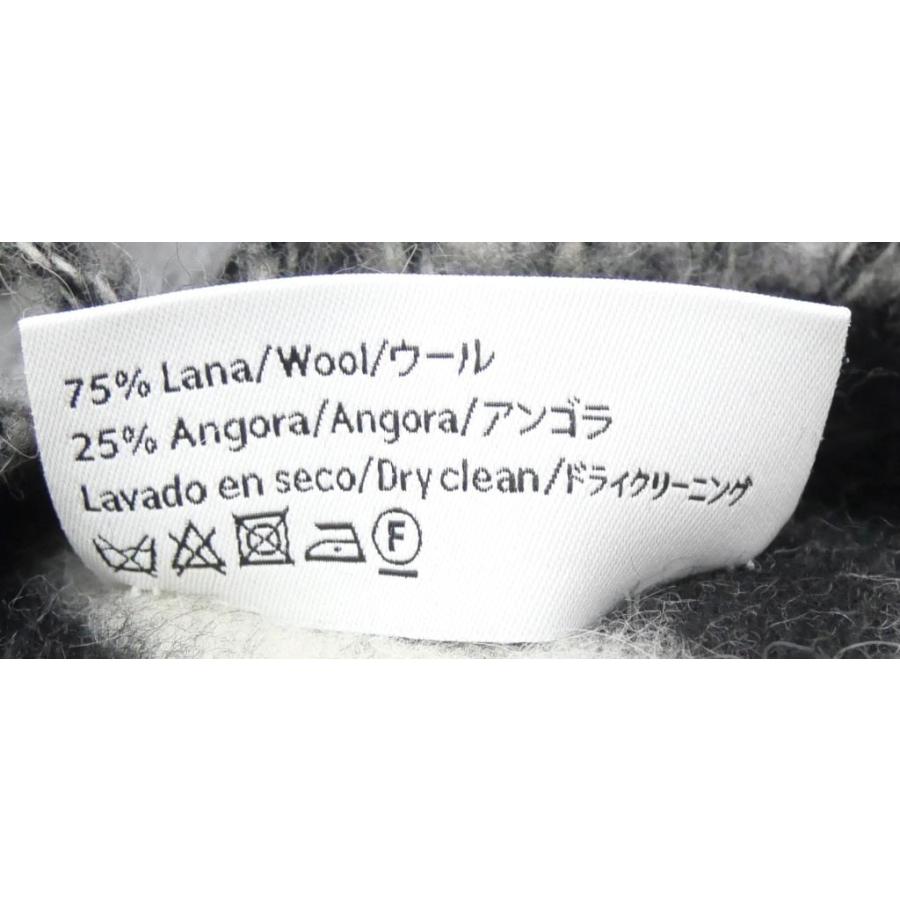LOEWE（ロエベ） マフラー 幾何学模様 黒×白系 ウール/アンゴラ 【中古