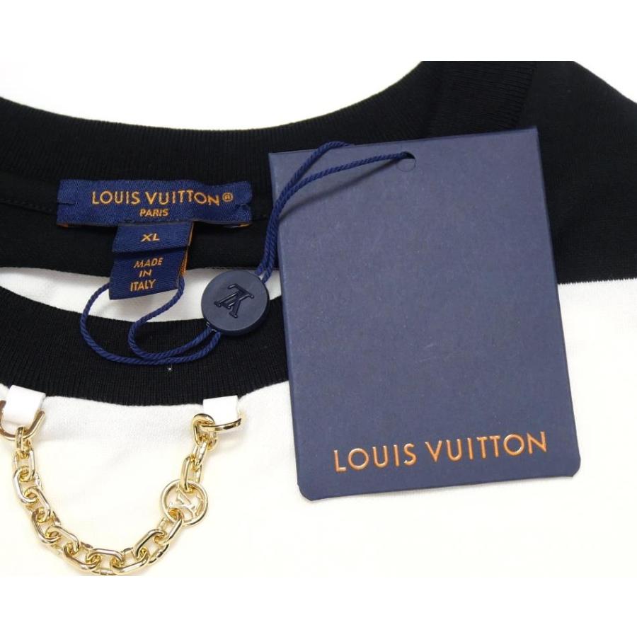 ルイヴィトン　ワンピース　ネックチェーン　モノグラム　23年　XSサイズ LOUIS VUITTON（ルイ・ヴィトン） ボーダーTシャツワンピース ネック