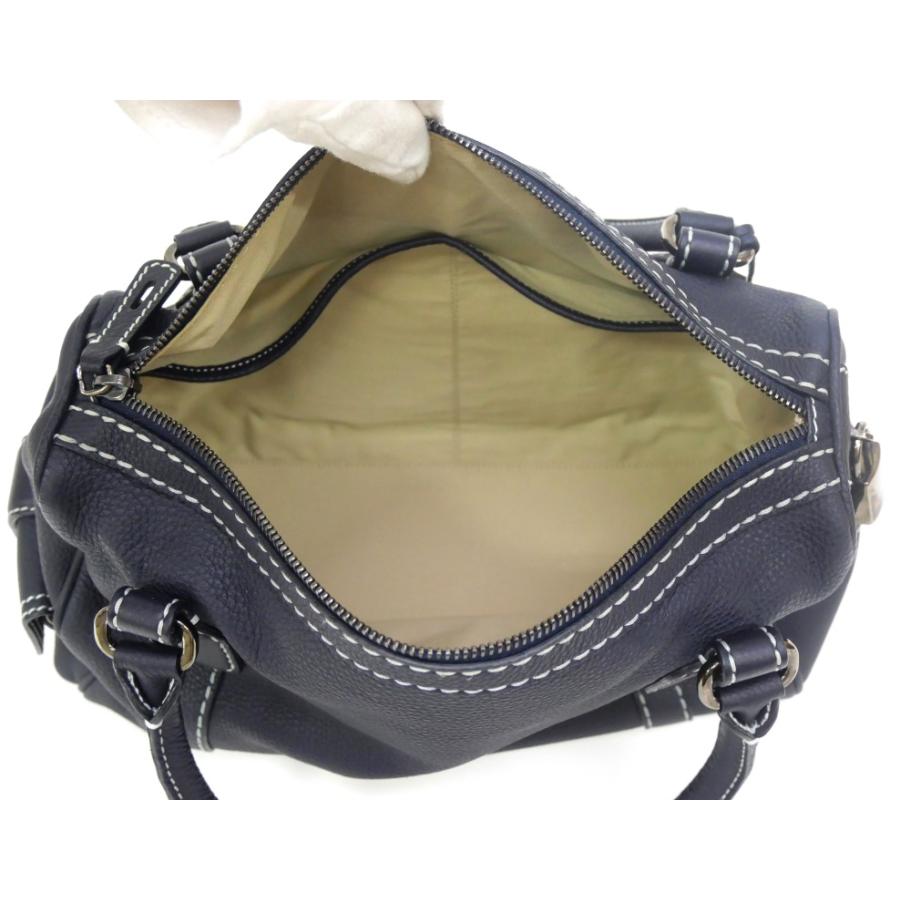 TOD'S（トッズ） TOD'S ハンドバッグ ネイビー レザー 【中古】(67471
