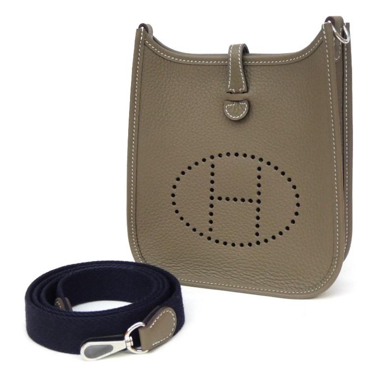 エルメス HERMES ショルダーバッグ エヴリンアマゾンTPM エブリン W刻印 SV金具 エトゥープ×ブルーインディゴ トリヨンクレマンス(67504) HERMES（エルメス） ショルダーバッグ エヴリンアマゾンTPM エブリン W