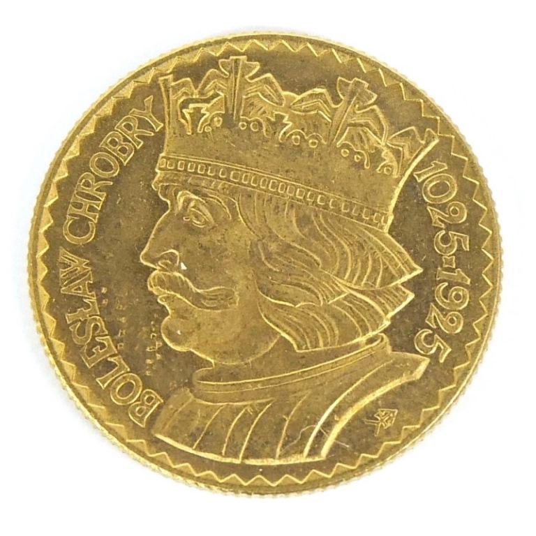 ポーランド 20ズロチ金貨 1925年 ボレスワフ1世 【中古】(67562