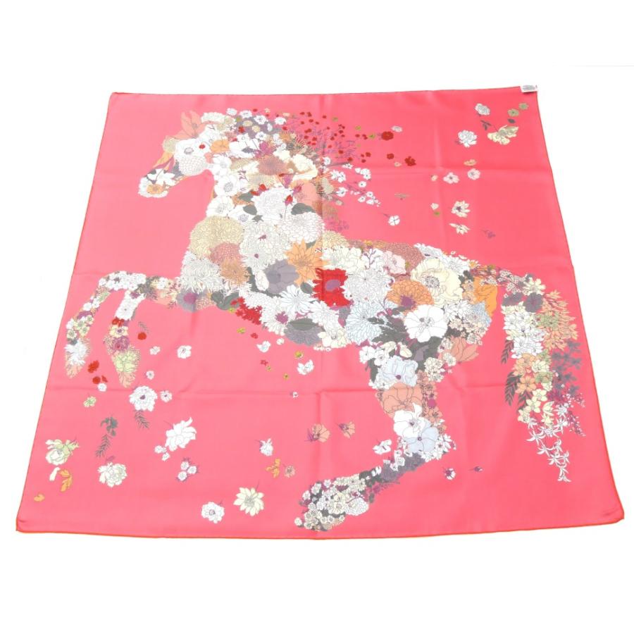 HERMES（エルメス） カレ90 ローブレジェール スカーフ 馬 ピンク