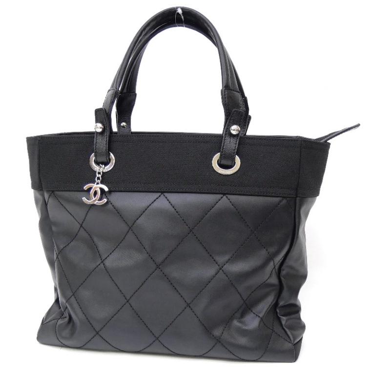 シャネル CHANEL トートバッグ パリビアリッツMM 黒 【中古】(67703) CHANEL（シャネル） トートバッグ パリビアリッツMM 黒 【中古】(67703