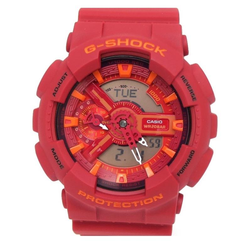G-SHOCK カシオ Casio メンズウォッチ 腕時計 GA-110AC-4AJF 赤(67724