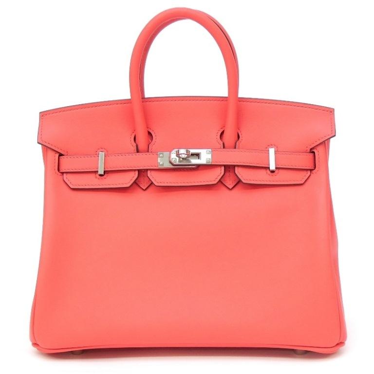 エルメス HERMES ハンドバッグ バーキン25 SV金具 B刻印 ローズテキサス スイフト(67742) HERMES（エルメス） ハンドバッグ バーキン25 SV金具 B刻印 ローズ
